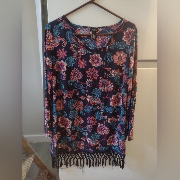 Rue21 Tops - Rue21 Multicolor Floral Blouse with Fringe Size M...